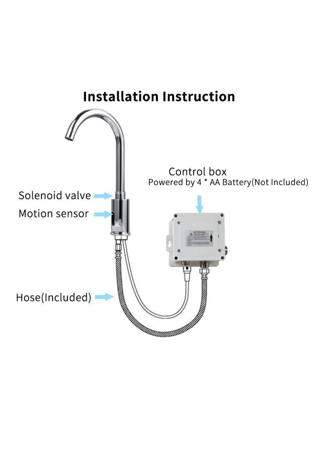 Loquat Automatic Sensor Touchless Faucet Silver 45.6x28.5x9.0centimeter - Image 4