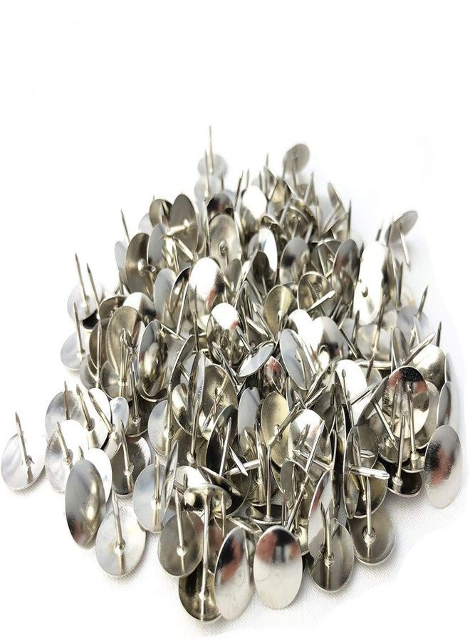 Klingy Thumb Tacks, Steel Thumb Tack, Silver Round Head Push Pins, Sharp Steel Points - Nickel-Plated Silver - 1000 Pcs - Image 1