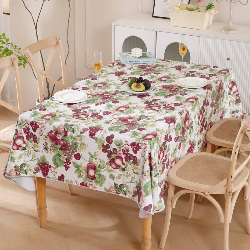Walrus Heavy Duty Vinyl Tablecloth with Flannel Backing Waterproof Oil-Proof Plastic Table Cloth Stain-Resistant Wipeable Rectangle or Square Table Cover for Indoor and Outdoor (Fruits, 60x84 Inch) - Image 2