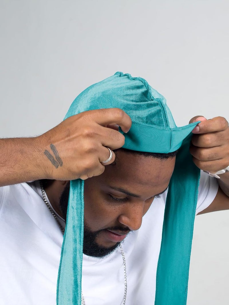 ForceWave Velvet Durag for Men Wave Cap Velvet Dorag for Men Women 360 Wave - Image 3