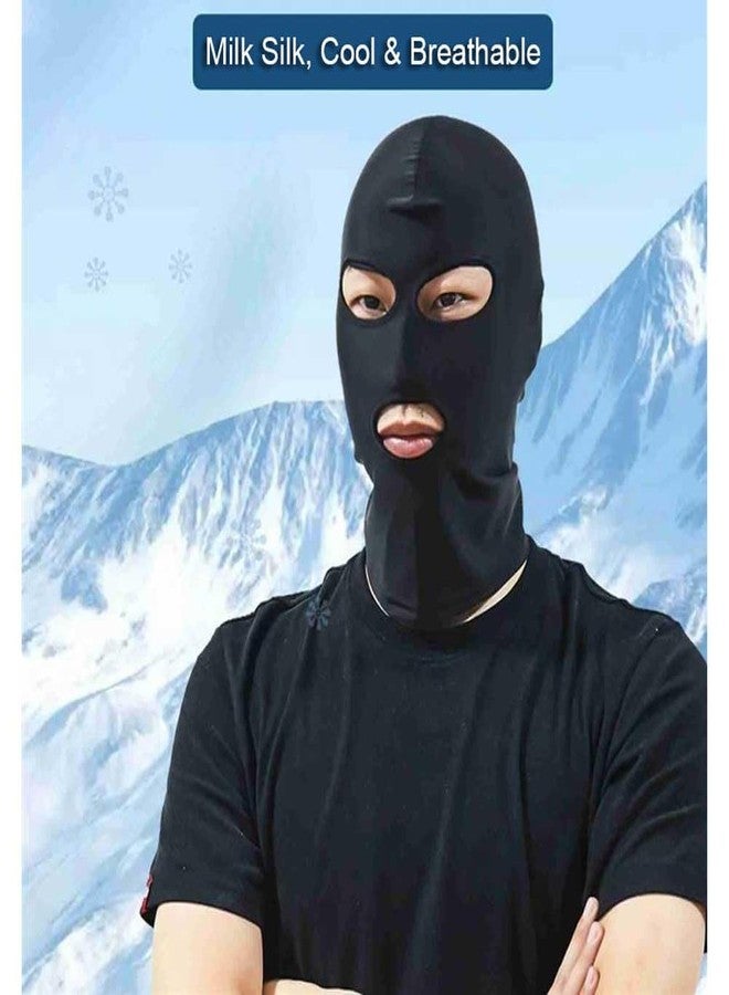 AILONSHAWN 3 Hole Black Ski Mask 2 Pack Balaclava Face Mask with Mouth Hole Shiesty Mask Men Women Motorcycle Full Face Cover for Football Snowboarding - Image 5