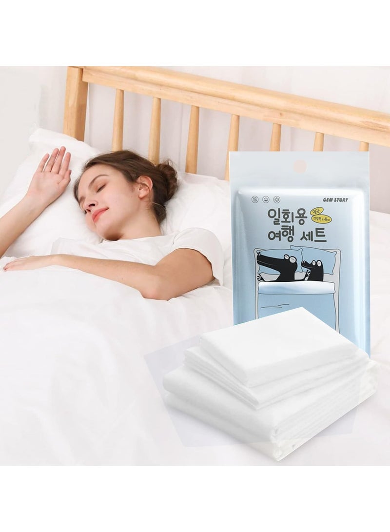 Disposable Bedding Set,Travel Disposable Bed Sheets,Travel Pillow and Blanket Set,Portable Disposable Bed Sheets, for Business Trips, Travel, Hotels(230cm*220cm) - Image 1