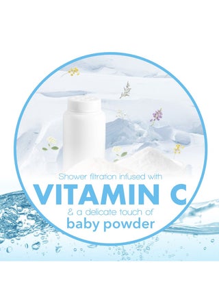 Korean Vitamin Shower Filter - Anti Hair Loss - Prevents Dry Skin - Chlorine Removal - Rust Removal - Relaxing Aromatherapy - Non-Toxic (Baby Powder) - view 2