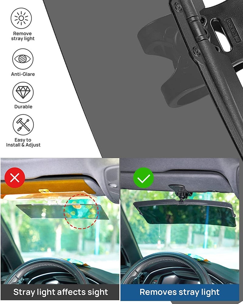 JOYTUTUS Sun Visor for Car, 2 Pack Polarized Sun Visor Extender Universal Anti-Glare Easy to Install, UV400 Car Visor Extension Protect from Glare/UV Ray/Stray Light - Image 5