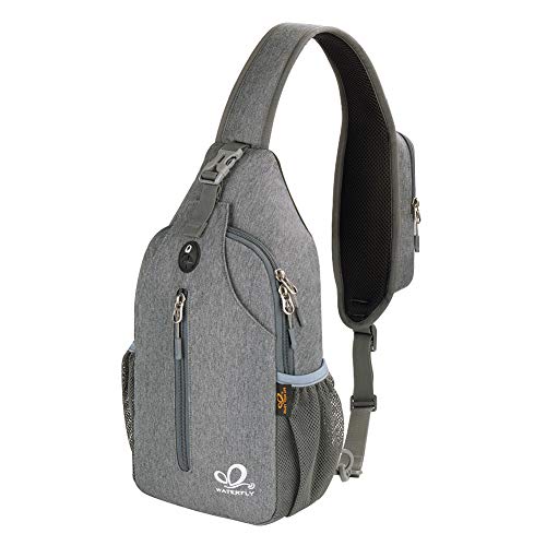 WATERFLY Crossbody Sling Backpack Sling Bag Travel Hiking Chest Bags Daypack (Dark gray) - Image 1