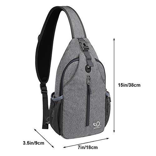 WATERFLY Crossbody Sling Backpack Sling Bag Travel Hiking Chest Bags Daypack (Dark gray) - Image 2