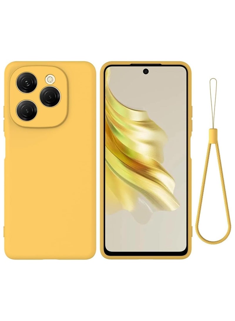 general Case Compatible with Tecno Spark 20 Pro 5G Case, Liquid Silicone Gel Soft TPU Case with Microfiber Cloth Layer, Anti-Fingerprint Shockproof Cover with Lanyard Strap - Image 1