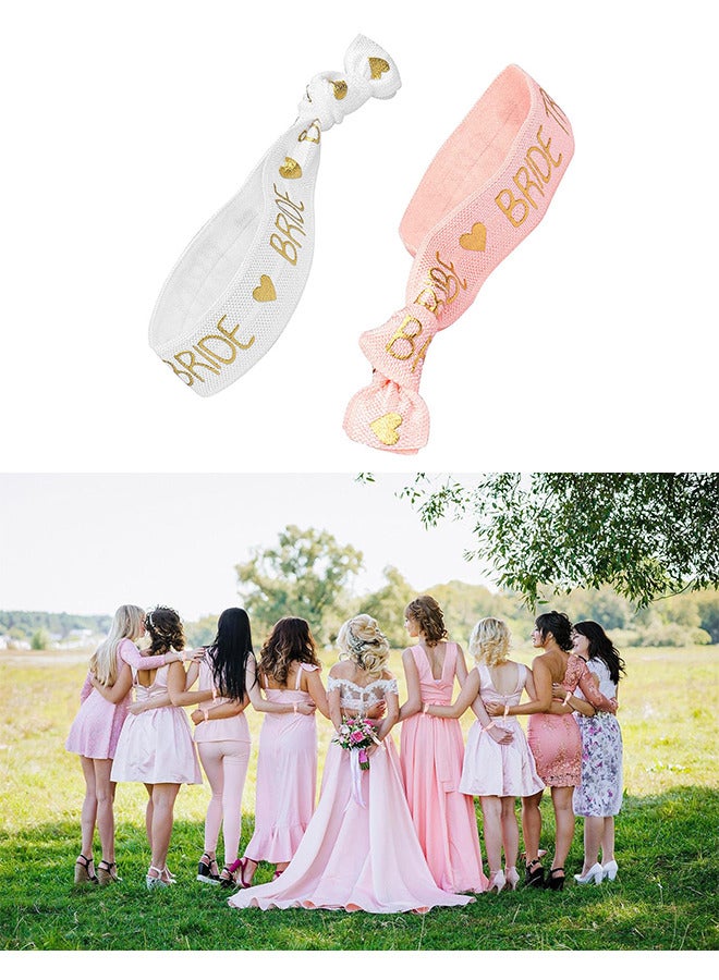 11 قطع العروس قبيلة الشعر العلاقات وصيفات الشرف الدجاجة حزب المعصم العصابات لحفل زفاف العازبة الزفاف دش العروس لتكون حزب الحسنات ، واحد أبيض وعشرة الوردي - Image 3