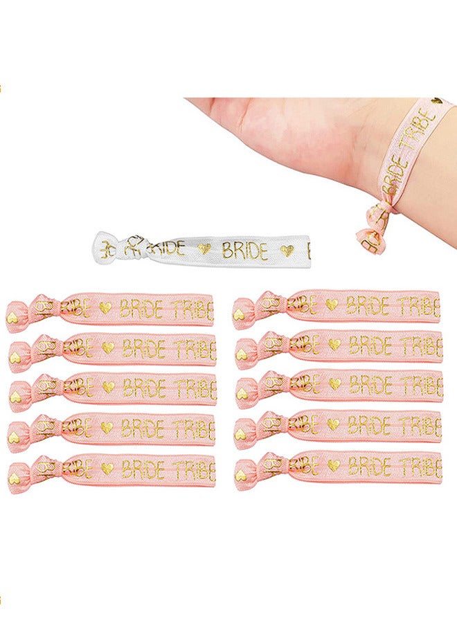 11 قطع العروس قبيلة الشعر العلاقات وصيفات الشرف الدجاجة حزب المعصم العصابات لحفل زفاف العازبة الزفاف دش العروس لتكون حزب الحسنات ، واحد أبيض وعشرة الوردي - Image 1