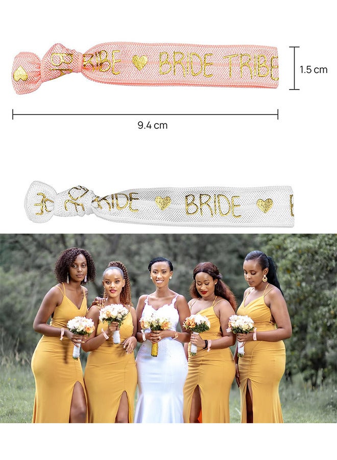 11 قطع العروس قبيلة الشعر العلاقات وصيفات الشرف الدجاجة حزب المعصم العصابات لحفل زفاف العازبة الزفاف دش العروس لتكون حزب الحسنات ، واحد أبيض وعشرة الوردي - Image 2