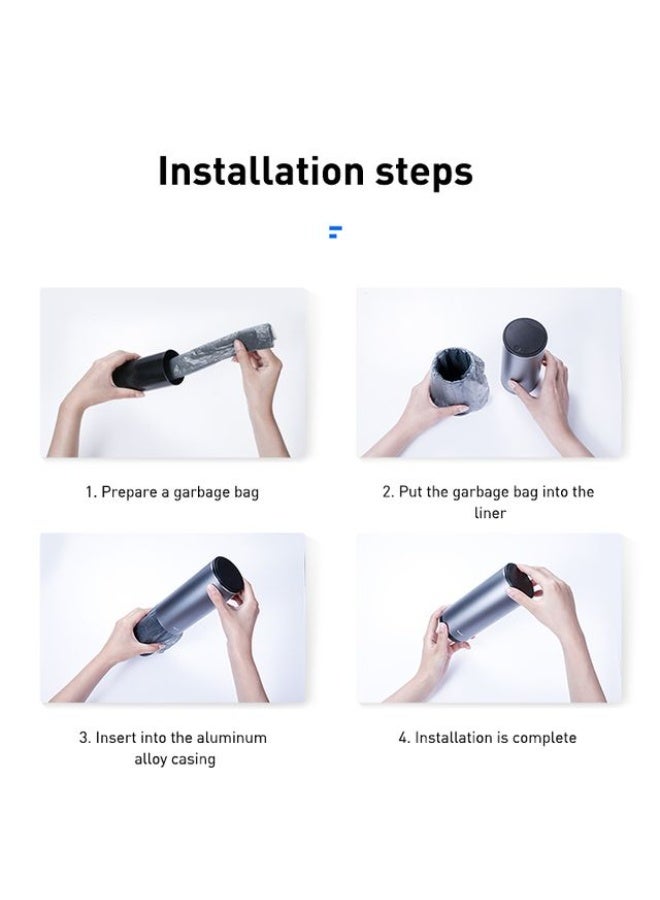 Baseus Portable Car Trash Can (1 Roll/30 Trash Bags) Gray - Image 3