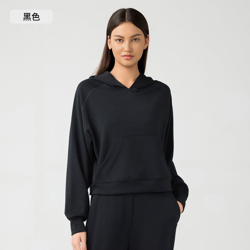 Generic Autumn Winter Hooded Windproof Sweatshirt for Women Black