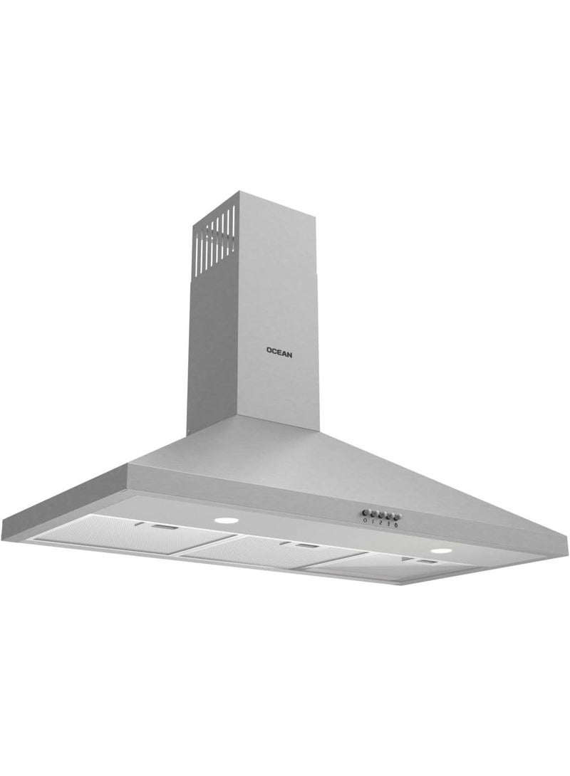 Ocean OWCHR96ICF, Built‑in Pyramids Chimney Hood, 90 cm, 650 m³/h, Stainless Steel - Image 1