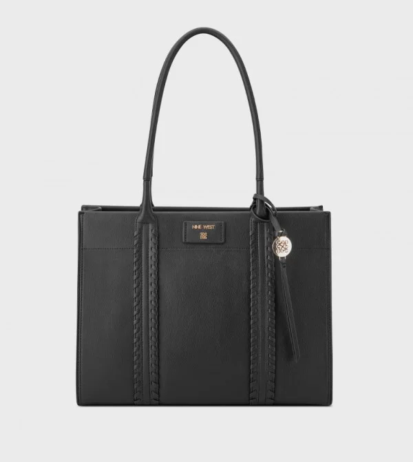 NINE WEST PEYTON Logo Detail Zippered Tote Bag