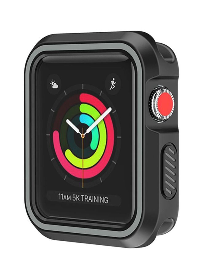 NIBEMINENT Rugged Armor Bumper Protective Case Cover For Apple Watch Series 1/2/3 42mm Black/Grey - Image 3