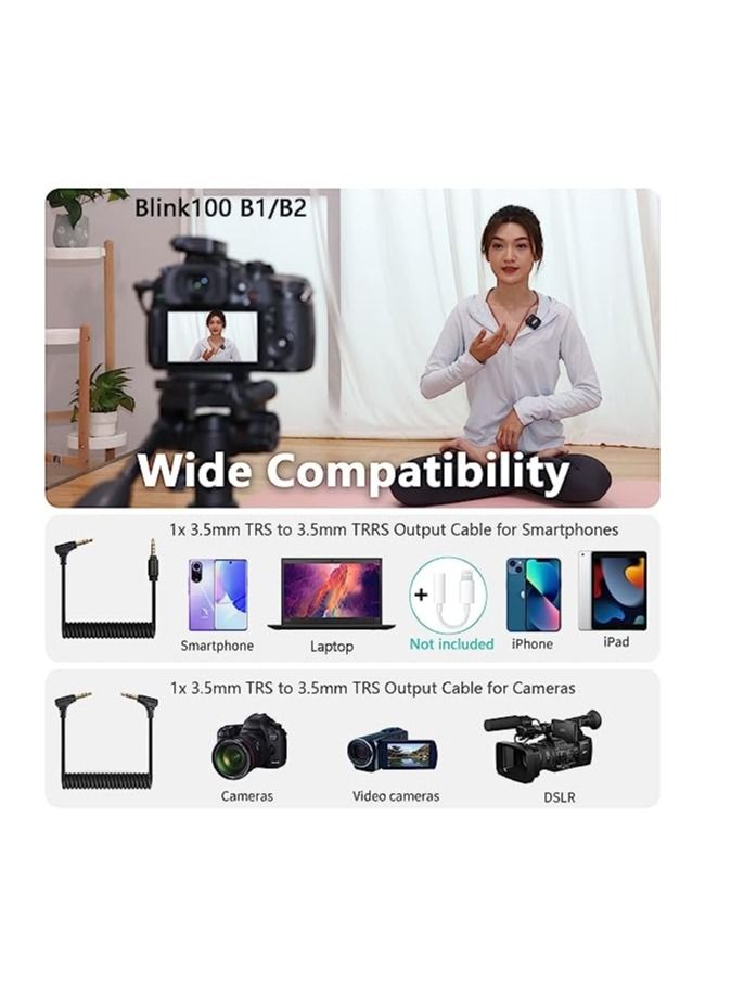Saramonic Wireless Lavalier Microphone Blink100 B1 2.4GHz Wireless Microphone With Transmitter & Receiver for DSLR Cameras, iPhone,iPad and Android, 164ft Range, Lapel Mic for Recording, Teaching - Image 3