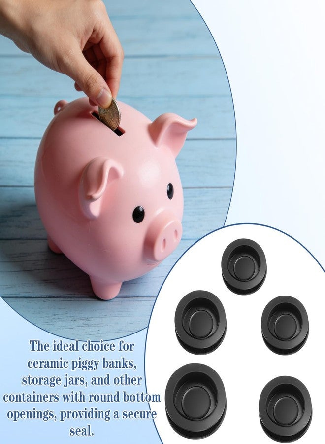 Psiriol 20 Pcs Piggy Bank Stopper Replacement, Rubber Saving Box Stopper, Piggy Bank Silicone Plugs, Box Plug Hole Cover for Coin Banks Saving Boxes (37mm, 38mm, 40mm, 42mm, 50mm, Black) - Image 3