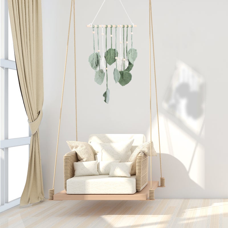 Macrame Leaf Wall Hanging Tapestry Wall Tapestry Ornament Home Wall Pendant - Image 5