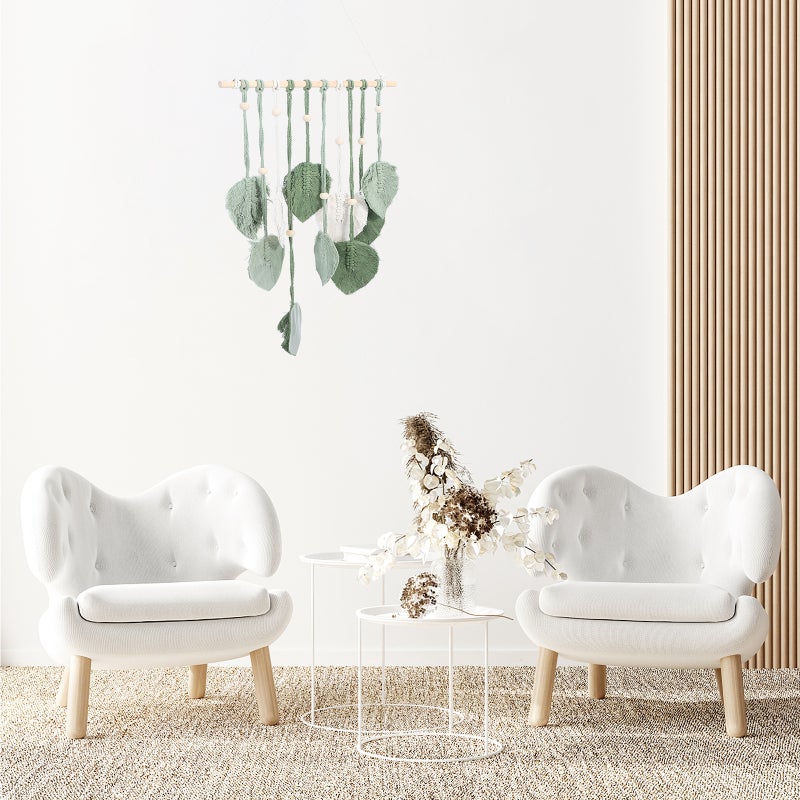 Macrame Leaf Wall Hanging Tapestry Wall Tapestry Ornament Home Wall Pendant - Image 4