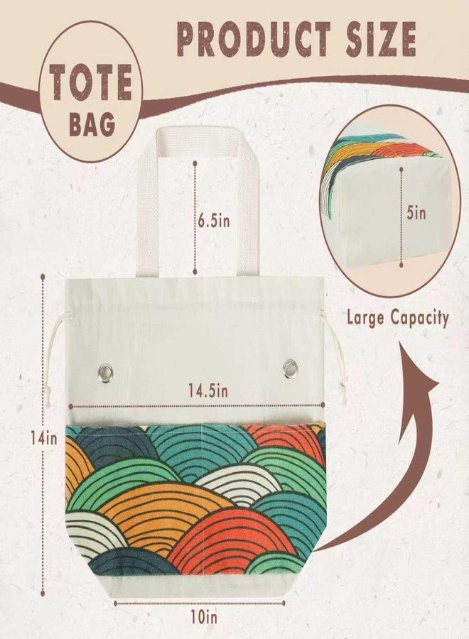 TOGETRUE Yarn Bag, Knitting Crochet Tote Bag, Yarn Storage Bags Organizer, Crochet bags for Crocheting Project, Store Skein Ball, Short Knitting Needle (Large, Color Arc) - Image 3