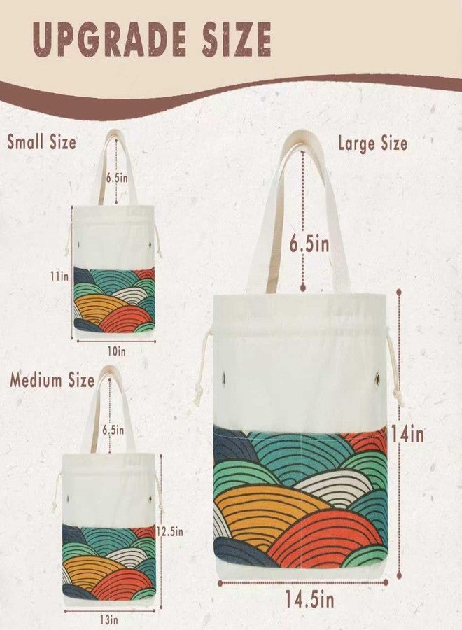 TOGETRUE Yarn Bag, Knitting Crochet Tote Bag, Yarn Storage Bags Organizer, Crochet bags for Crocheting Project, Store Skein Ball, Short Knitting Needle (Large, Color Arc) - Image 2