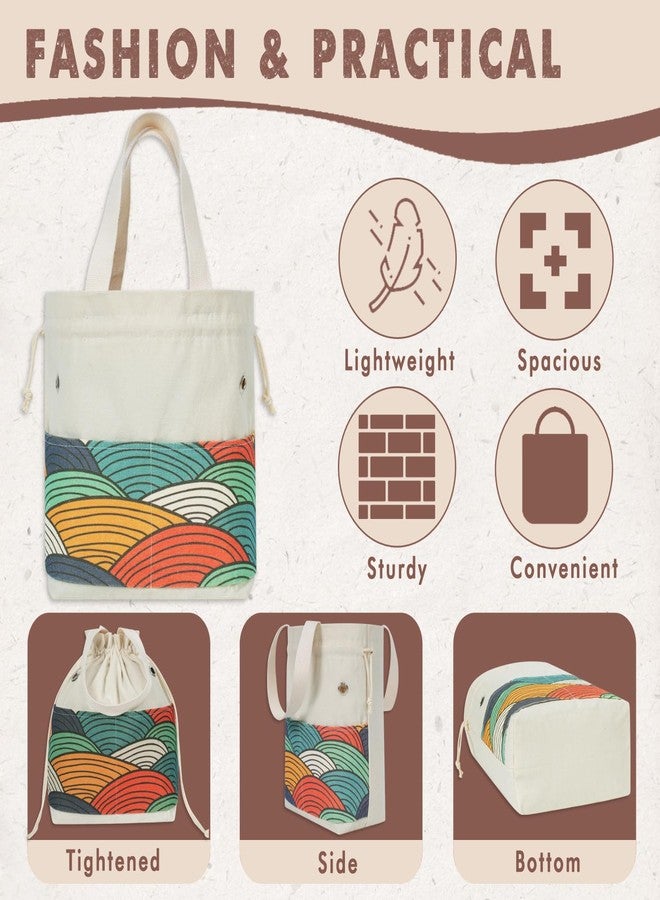 TOGETRUE Yarn Bag, Knitting Crochet Tote Bag, Yarn Storage Bags Organizer, Crochet bags for Crocheting Project, Store Skein Ball, Short Knitting Needle (Large, Color Arc) - Image 5