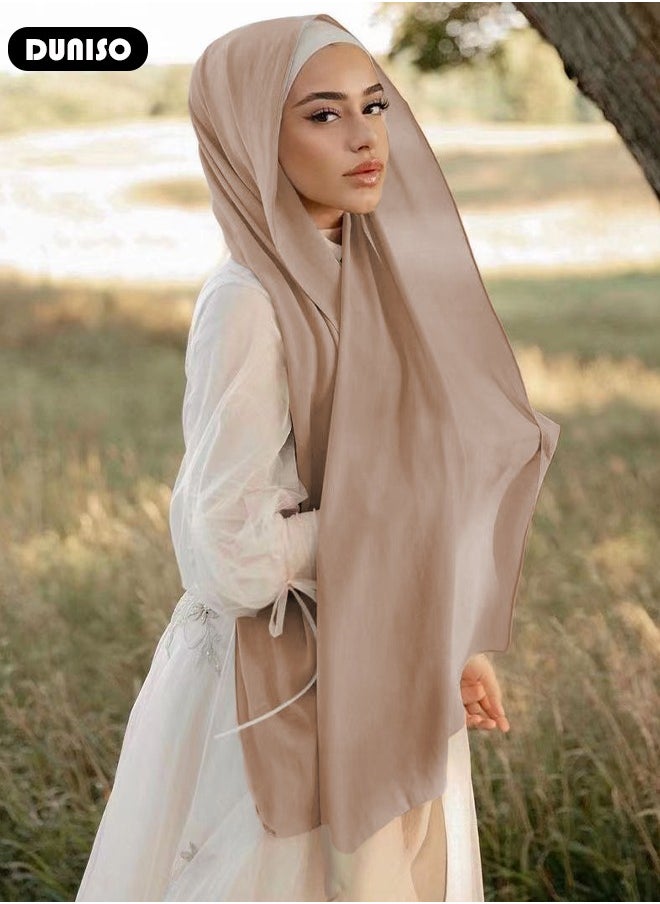 DUNISO - Women's Hijab, Premium Breathable Chiffon Hijab, Stylish and Comfortable Hijab Scarfs,  Very Comfy & Good for Everyday Use, Versatile and Artistic Scarf for Women - Image 1