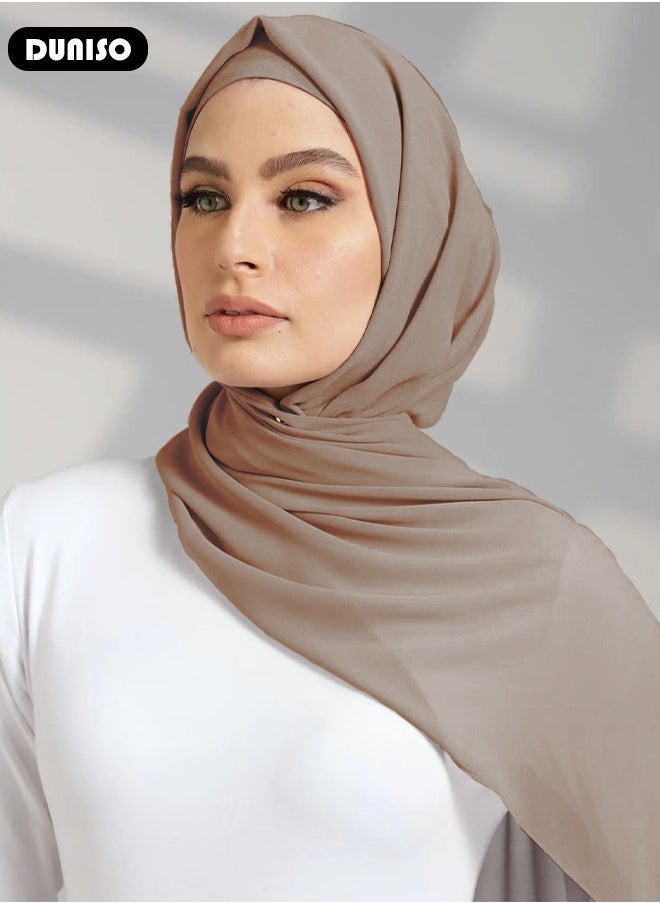 DUNISO - Women's Hijab, Premium Breathable Chiffon Hijab, Stylish and Comfortable Hijab Scarfs,  Very Comfy & Good for Everyday Use, Versatile and Artistic Scarf for Women - Image 1