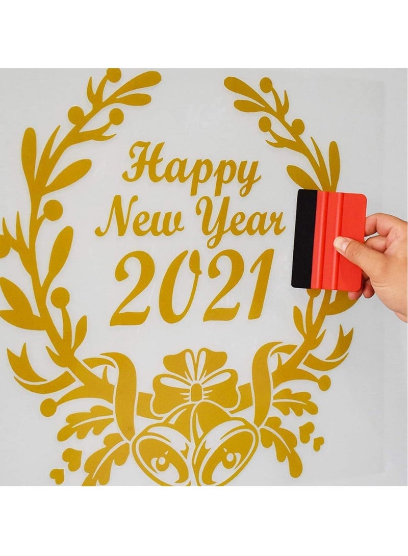 Captaintech Red Vinyl Scraper 4 inch Felt Edge Squeegee for Vinyl Window Tinting Sign Marking Film Installing Decal Applicator Tool Wallpaper Smoother Vinyl Wrap Film Plastic Accessories Wrapping Cars - Image 2