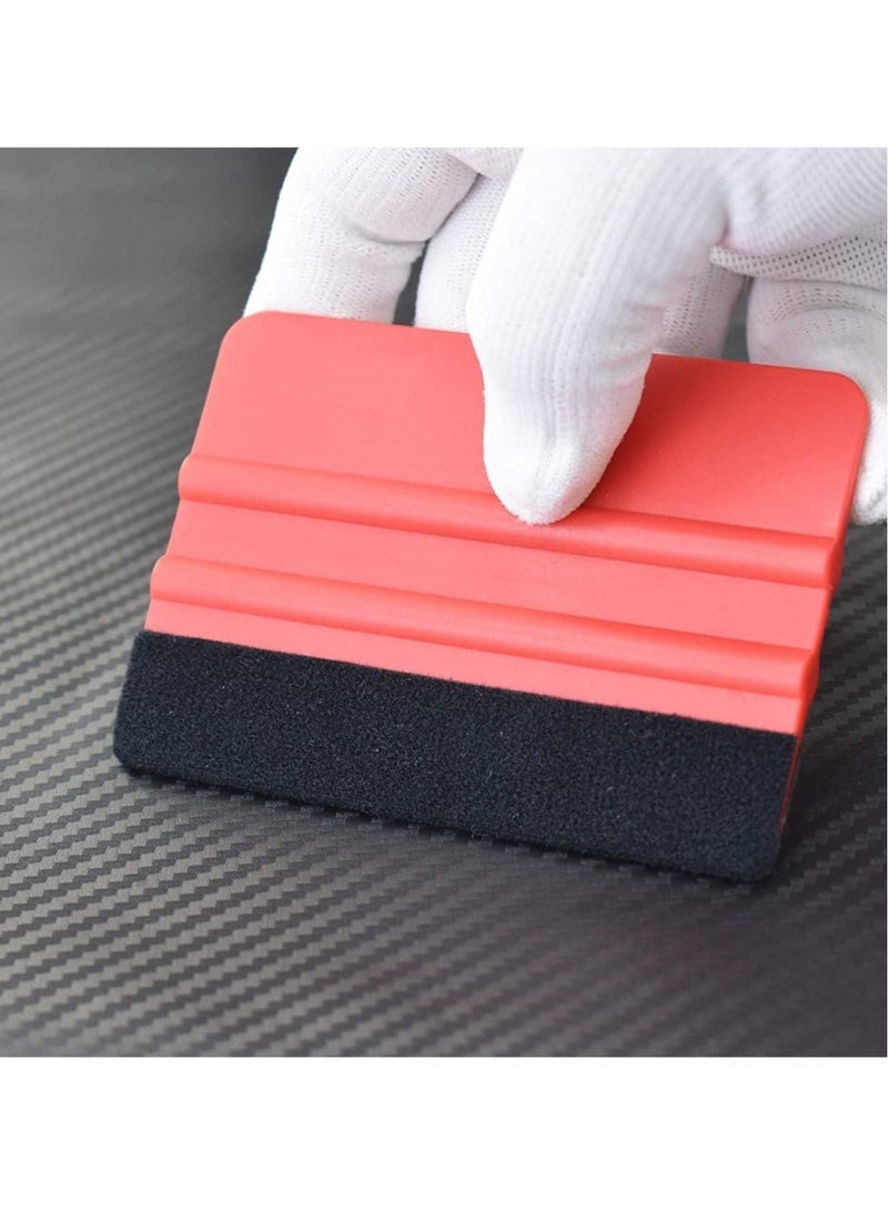 Captaintech Red Vinyl Scraper 4 inch Felt Edge Squeegee for Vinyl Window Tinting Sign Marking Film Installing Decal Applicator Tool Wallpaper Smoother Vinyl Wrap Film Plastic Accessories Wrapping Cars - Image 3
