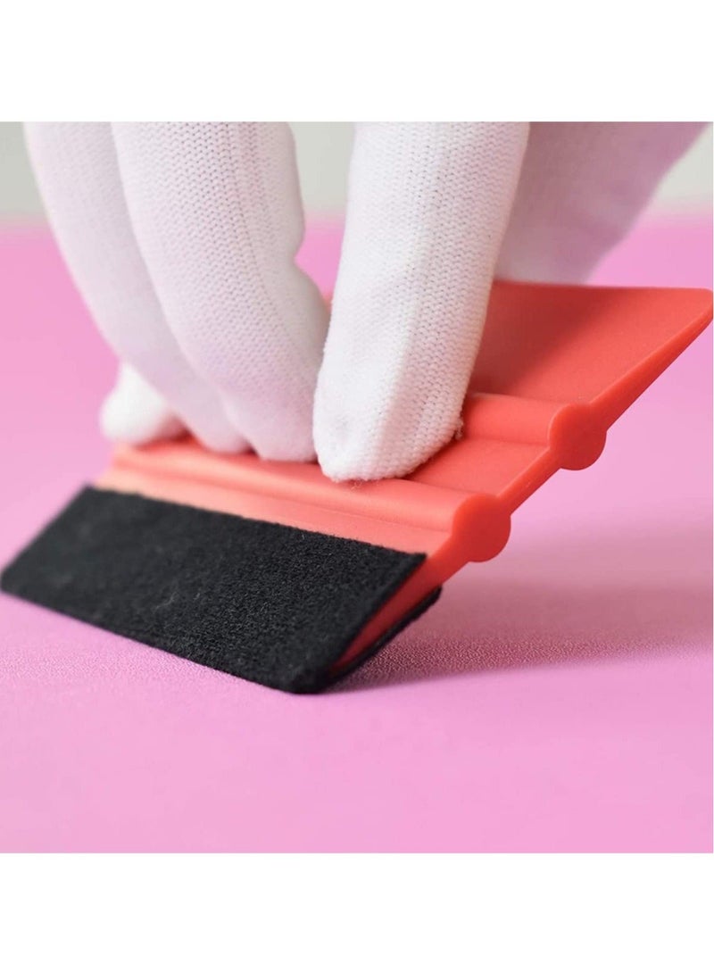 Captaintech Red Vinyl Scraper 4 inch Felt Edge Squeegee for Vinyl Window Tinting Sign Marking Film Installing Decal Applicator Tool Wallpaper Smoother Vinyl Wrap Film Plastic Accessories Wrapping Cars - Image 4