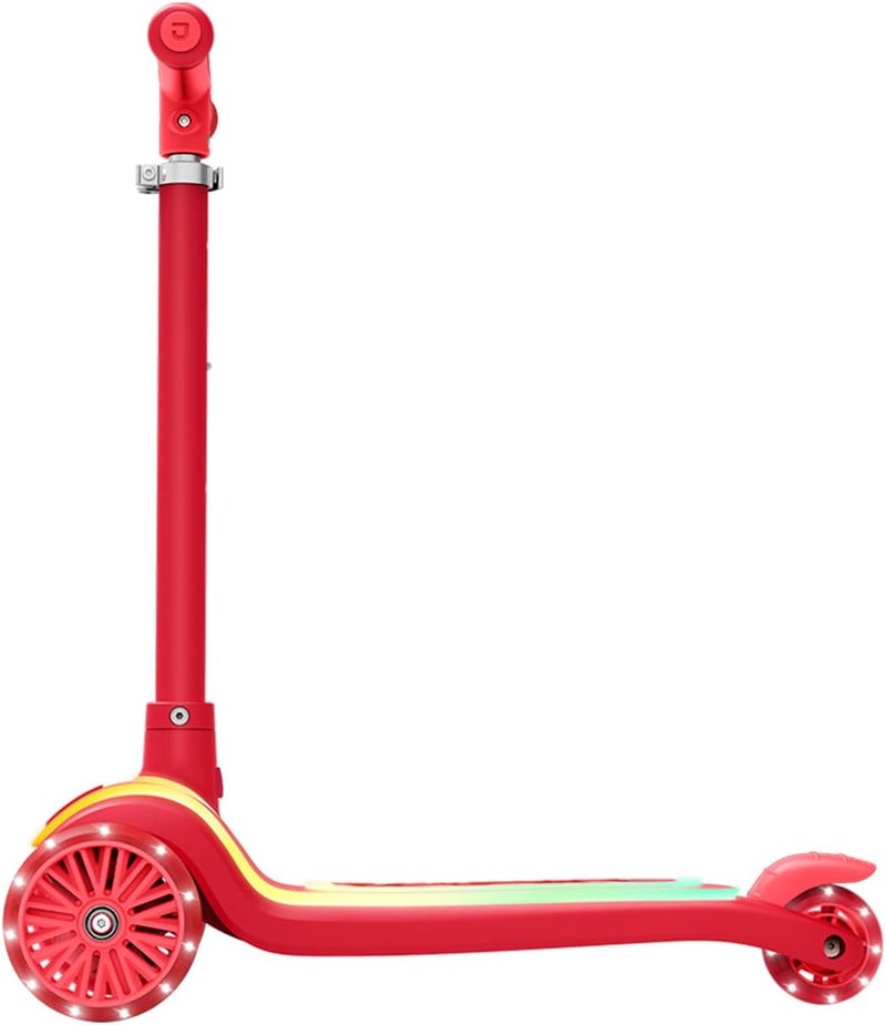 JETSON Halos Three-Wheel Light Up Kick Scooter, Light up Stem & Deck, Height Adjustable Handlebar, Rear Brake, Foldable, Ages 3+, JHALOS-RED - Image 2