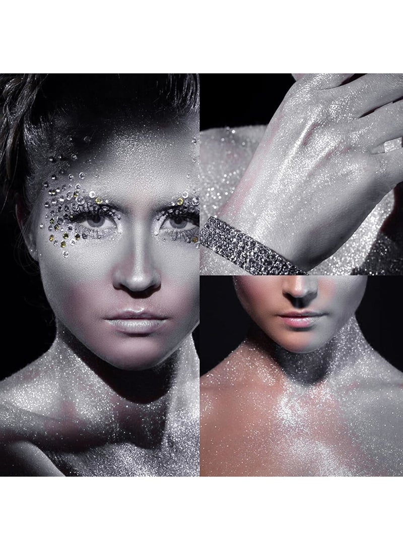 SOLARAE Body Glitter Spray, Silver Body Glitter Spray, Face Glitter Spray, Quick-Drying and Long-Lasting Body Shiny Spray, Body Shimmer Spray Rave Accessories for Festival Concert Party (100ml) - Image 2