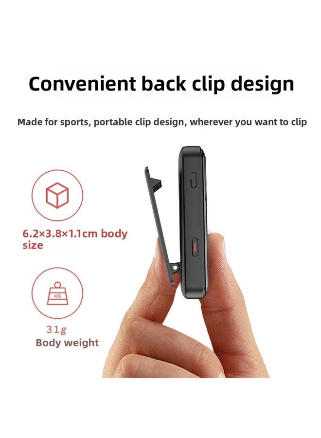 1.5-inch Student Back Clip-on Sports Mp3 Tape Playing Wireless Lossless Bluetooth Music Player-Body Color:Black-Memory Capacity:8GB  - Image 3