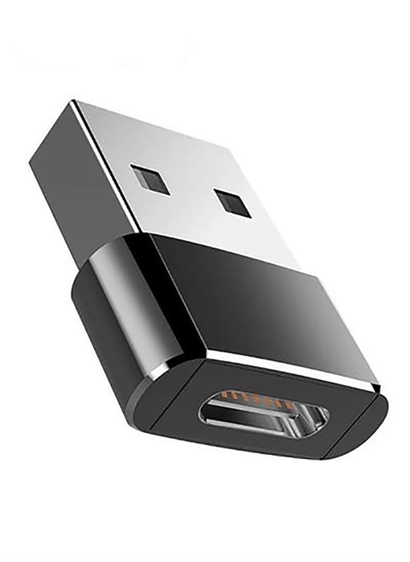 ماركة غير محددة محول شاحن USB من النوع C، كابلات محول USB من النوع C أنثى USB إلى ذكر (عبوة واحدة، أسود)  - Image 1