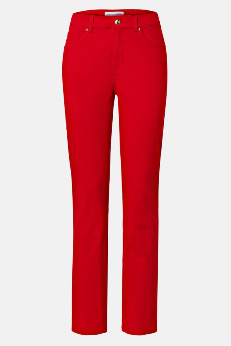 Tchibo Women Slim Fit Stretchable Solid Denim Jeans, Red - Image 2
