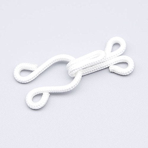 Chris.W 5 Sets White Large Covered Hooks & Eye Sewing Closure for Fur Coat Jacket Cape Stole Bracelet Jewelry Books Crafts and More(1.45") - Image 3
