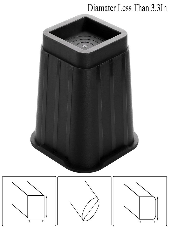 Coloch 6 Pack 5 Inch Bed Furniture Risers, Black Heavy Duty Furniture Frame Lift Square Bed Leg Elevator for Bed, Couch, Desk, Chair, Sofa, Table, Support up to 3000 Lbs - Image 4