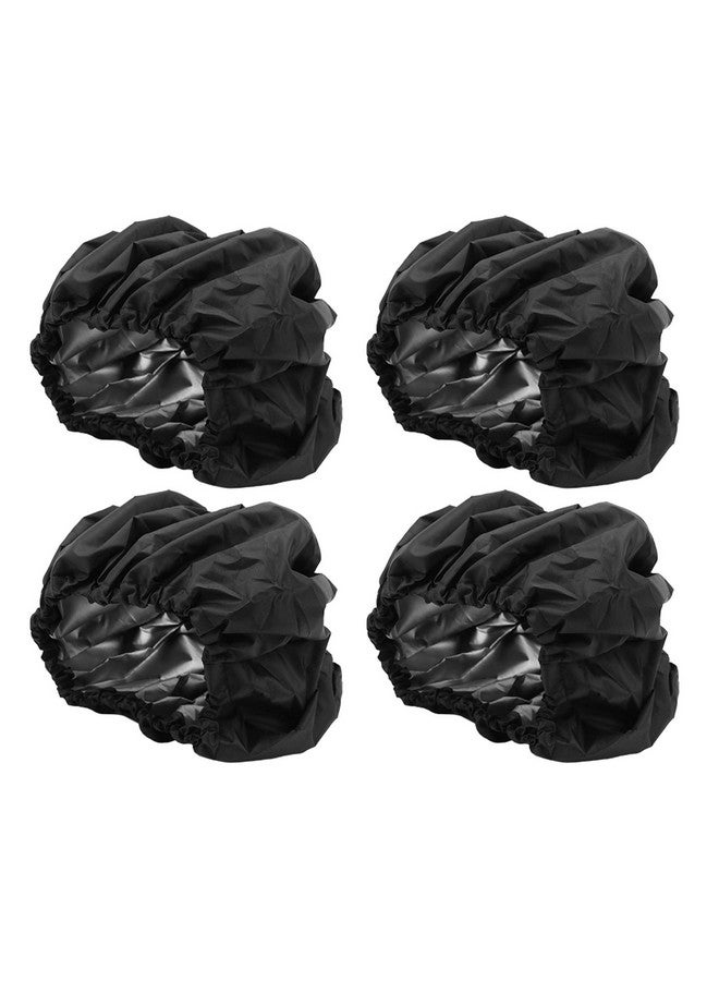 GLOGLOW غطاء عجلات عربة الأطفال، 4 قطع غطاء مضاد للغبار لعجلات عربة الأطفال غطاء واقي للإطارات غطاء قدم العربة للاستخدام الخارجي (أسود) - Image 4