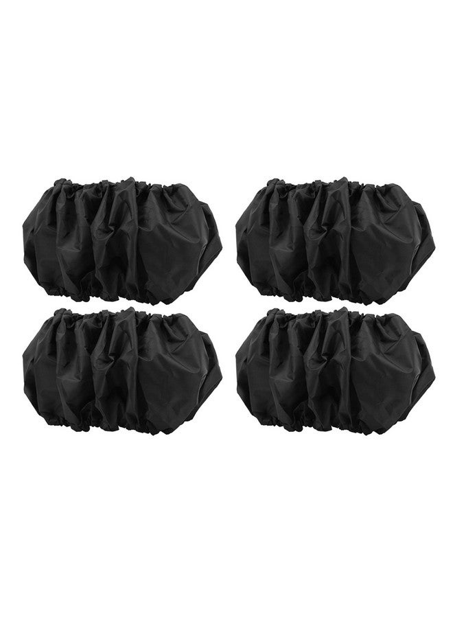 GLOGLOW غطاء عجلات عربة الأطفال، 4 قطع غطاء مضاد للغبار لعجلات عربة الأطفال غطاء واقي للإطارات غطاء قدم العربة للاستخدام الخارجي (أسود) - Image 3