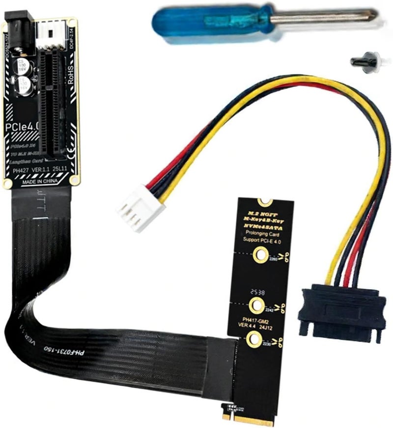 كابل تمديد بطاقة الرسوميات M.2 NVMe إلى PCIe 4.0 لنقل البيانات بالسرعة الكاملة، لوحة تمديد منفذ PCIe للأحجام 2230/2242/2260/2280 - Image 3