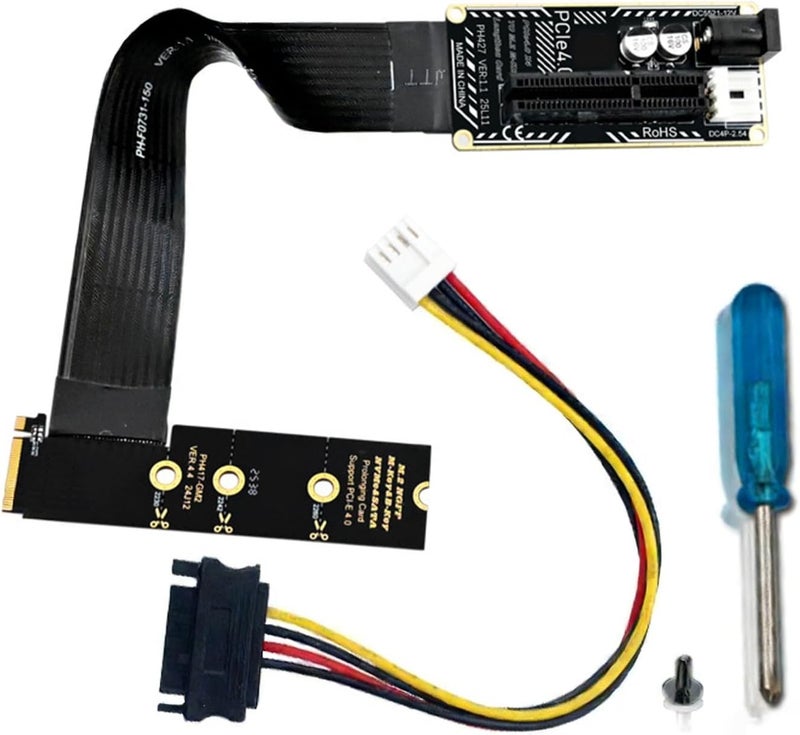 كابل تمديد بطاقة الرسوميات M.2 NVMe إلى PCIe 4.0 لنقل البيانات بالسرعة الكاملة، لوحة تمديد منفذ PCIe للأحجام 2230/2242/2260/2280 - Image 1