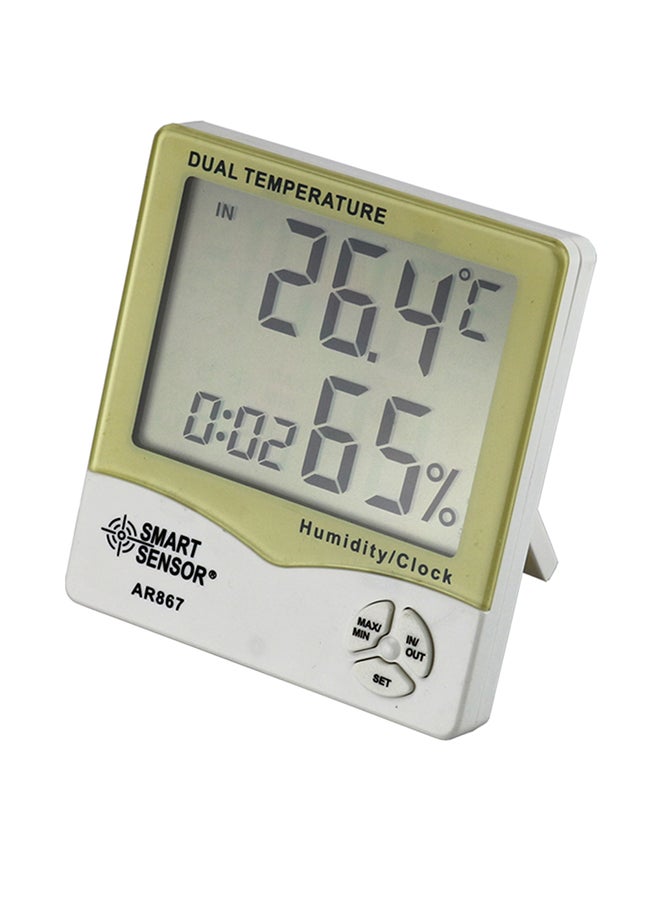 Generic Digital Hygrometer Tester Weather Station With Calendar And Clock Alarm Green/White 0.157kg  - Image 1