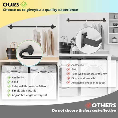 JRZOO Wrap Around Blackout Curtain Rod 16-28 Inch (1.3-2.3 Ft), 5/8" Adjustable Curved Window Rod for Room Darkening, Modern Single Drapery Rod for Door Windows, Matte Black, 2 Pack - Image 3