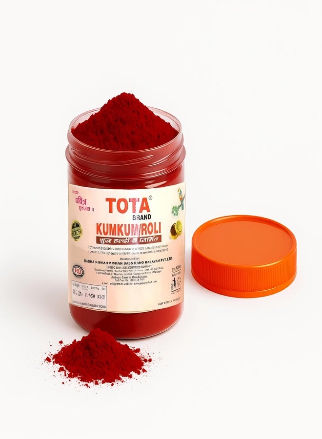 TOTA Pure Haldi Kumkum Roli for Puja | | Pure Natural Vermillion for Tilak Havan Aarti | Kumkum Powder for Daily Pooja | Navratri Puja Samagri | 400gm Pack - Image 1
