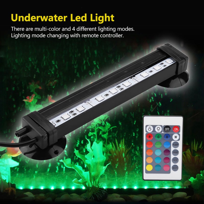 Fish Tank Light 16Cm Multi-color - 4 Lighting Modes Remote Control Light Sucker Mounting for Freshwater And Saltwater Tanks - Image 2