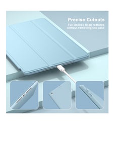 ماركة غير محددة حافظة متوافقة مع جهاز iPad مقاس 10.2 بوصة 2021 2020 2019، طراز الجيل التاسع والثامن والسابع. حافظة حماية ذكية بغطاء خلفي صلب رفيع وحامل لجهاز iPad مقاس 10.2 بوصة، لون أزرق  - Image 2