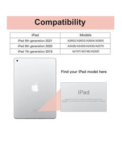 ماركة غير محددة حافظة متوافقة مع جهاز iPad مقاس 10.2 بوصة 2021 2020 2019، طراز الجيل التاسع والثامن والسابع. حافظة حماية ذكية بغطاء خلفي صلب رفيع وحامل لجهاز iPad مقاس 10.2 بوصة، لون أزرق  - Image 5