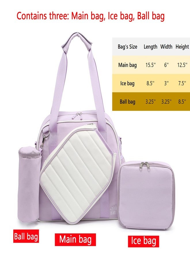 RAINBOW SMILE Crossbody Pickleball Bag with Ice Bag & Ball Bag 3-Piece Sets, Waterproof Pickle Ball Bag Tote Shoulder Bag - Image 2
