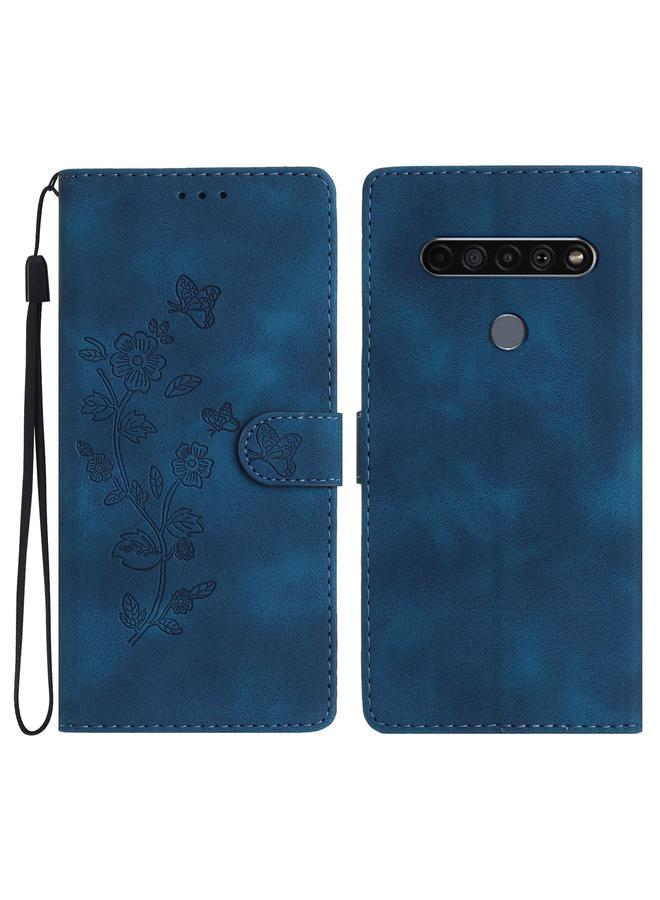 اس-توب جراب هاتف LG K61 من الجلد بنقشة زهور وفراشة - Image 1